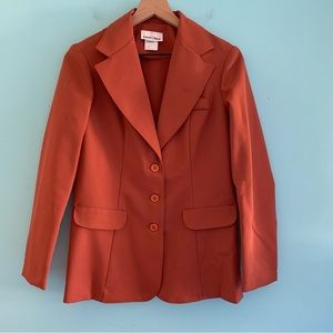 PANTREE Vintage Burnt Orange Blazer M Granny Grunge Single Breasted Deadstock